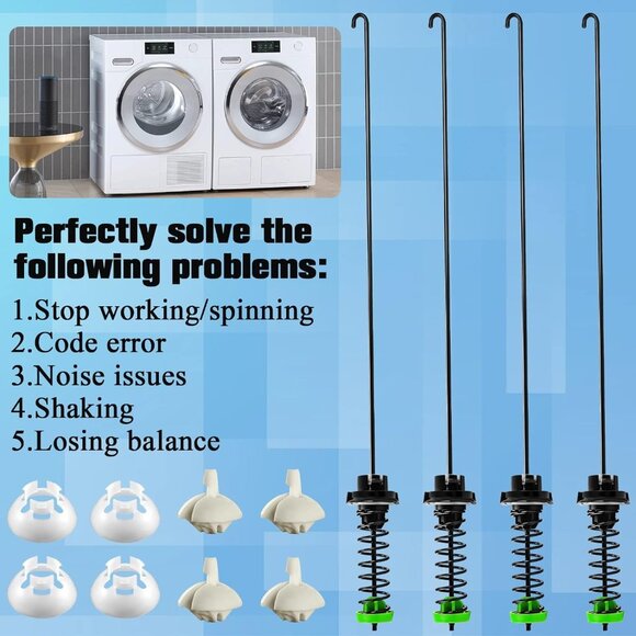 W11130362 Suspension Rod Kit (4Pcs) - Fits Whirlpool, Maytag, Kenmore (WTW5000, - Picture 6 of 7